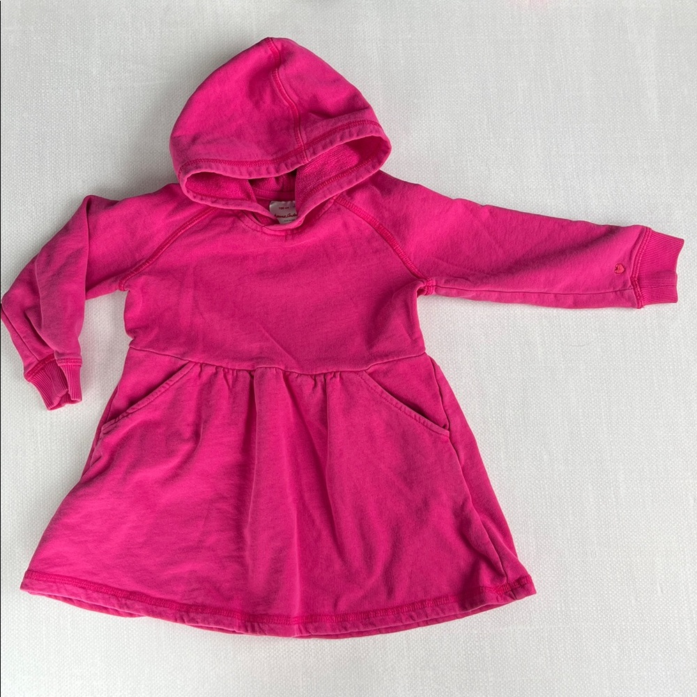 Hanna Andersson hooded long sleeve dress hot pink